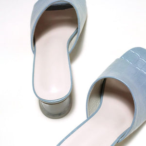 Women peep toe clear heel 
slide summer fashion sandals
