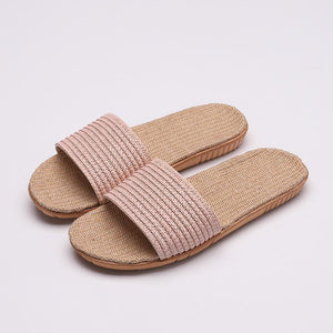 Women summer pink one strap 
flat slide sandals