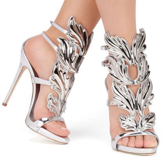 Women's sexy peep toe stiletto party nightclubs silver gold high heels