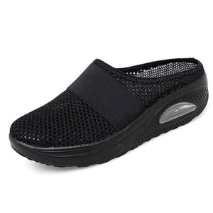 Women's closed toe hollow slip on slides casual walking shoes
