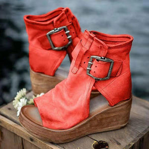 Women summer new fashion high top platform wedge boot sandals