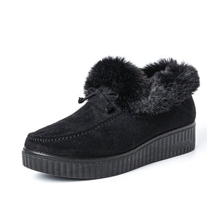 Women winter ankle short faux fur warm platform snow boots