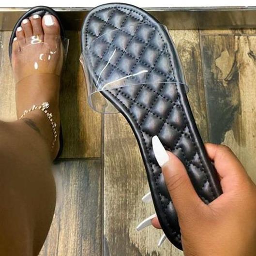 Women clear one strap slides summer slippers