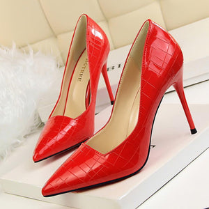 Women sexy metallic prom pointed toe stiletto heels