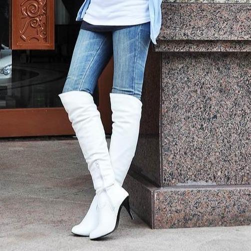 Women stiletto high heel solid color over the knee boots