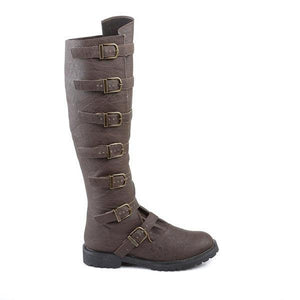 Women motorcycle boots buckle straps low heel boots