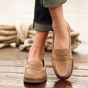 Women summer casual chunky heel slip on driving loafers