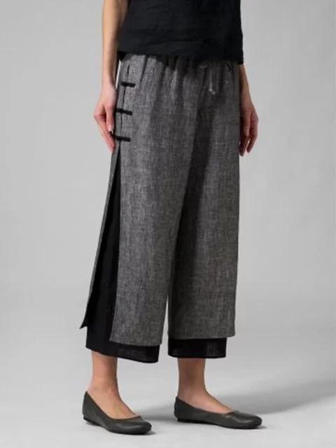 Casual Loose Wide Leg Black Pants Women - GetComfyShoes