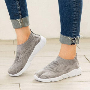Women Shoes Breathable Mesh Sneakers Lady Plus Size Loafers - fashionshoeshouse