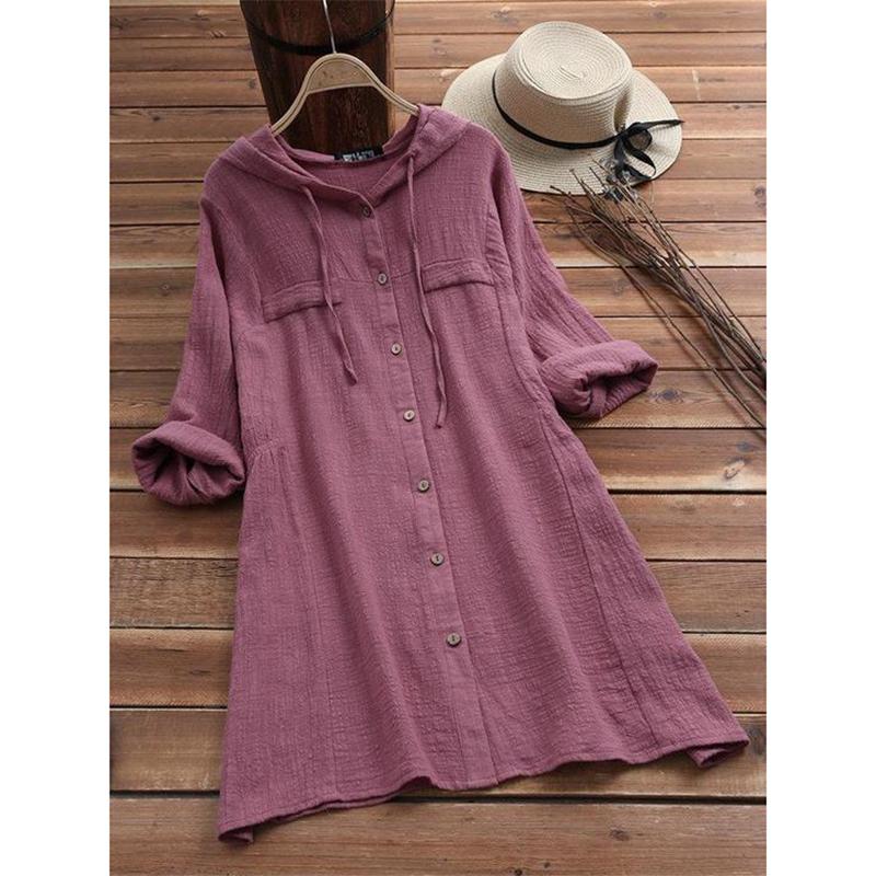 Loose Large Size Hooded Dress