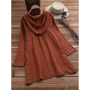 Loose Large Size Hooded Dress - GetComfyShoes