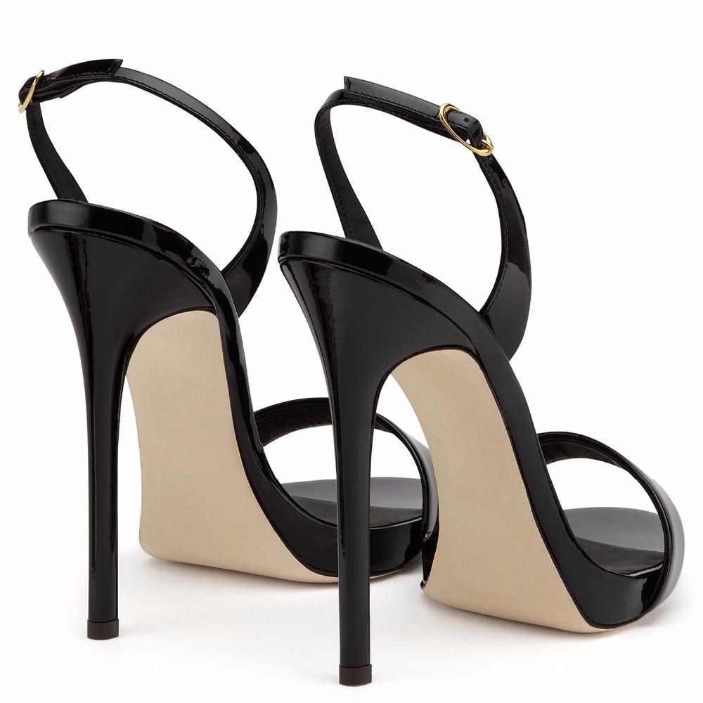 Women solid color peep toe slingback ankle strap stiletto heels