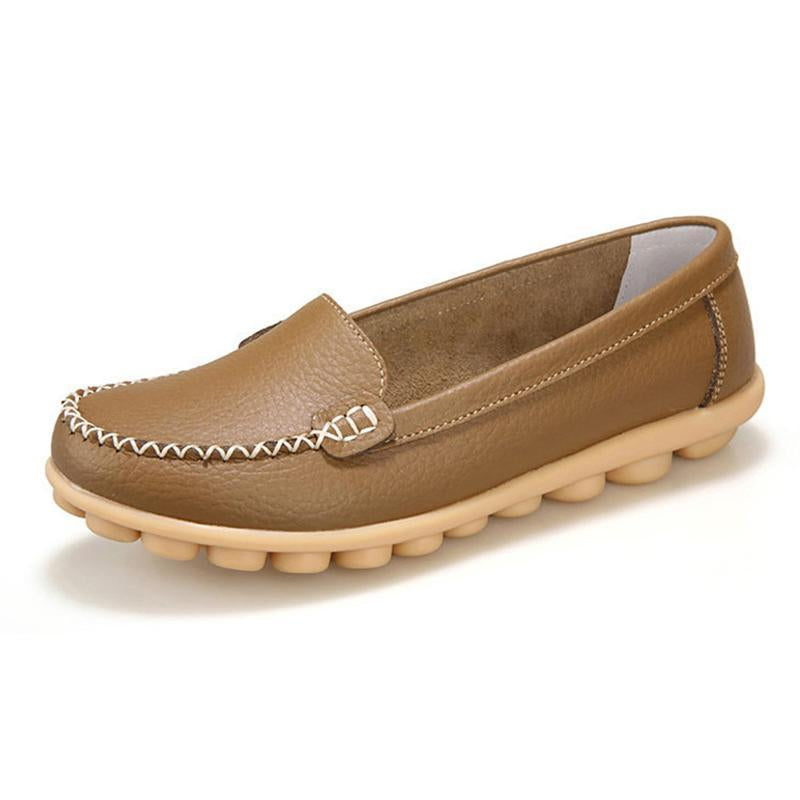 Leather Moccasins Loafers for Women Comfort Non-slip Driving Shoes - GetComfyShoes