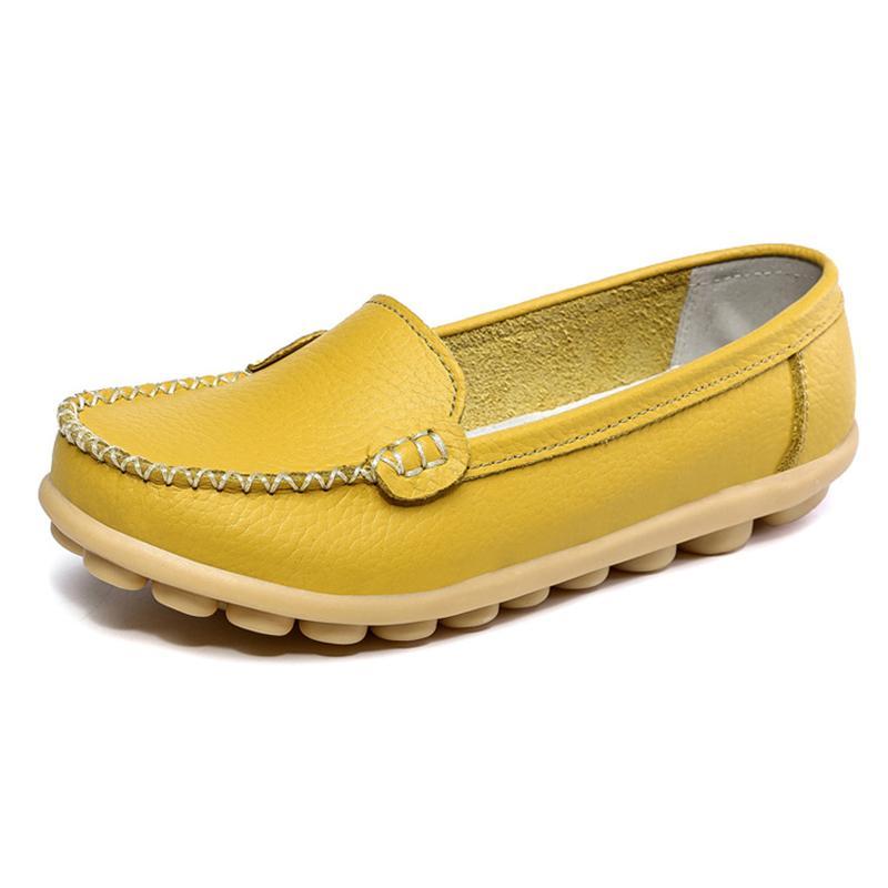 Leather Moccasins Loafers for Women Comfort Non-slip Driving Shoes - GetComfyShoes