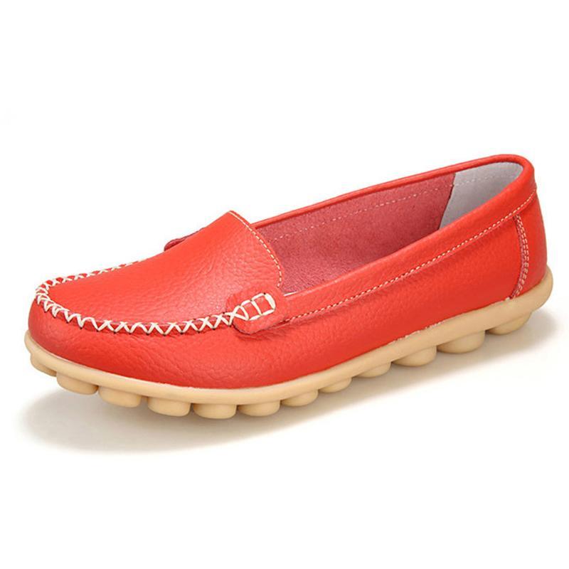 Leather Moccasins Loafers for Women Comfort Non-slip Driving Shoes - GetComfyShoes