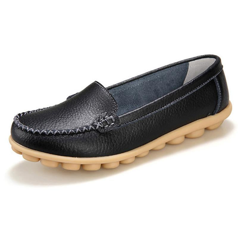 Leather Moccasins Loafers for Women Comfort Non-slip Driving Shoes - GetComfyShoes