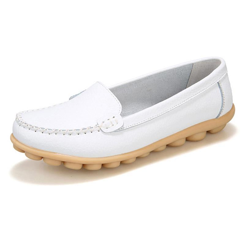 Leather Moccasins Loafers for Women Comfort Non-slip Driving Shoes - GetComfyShoes