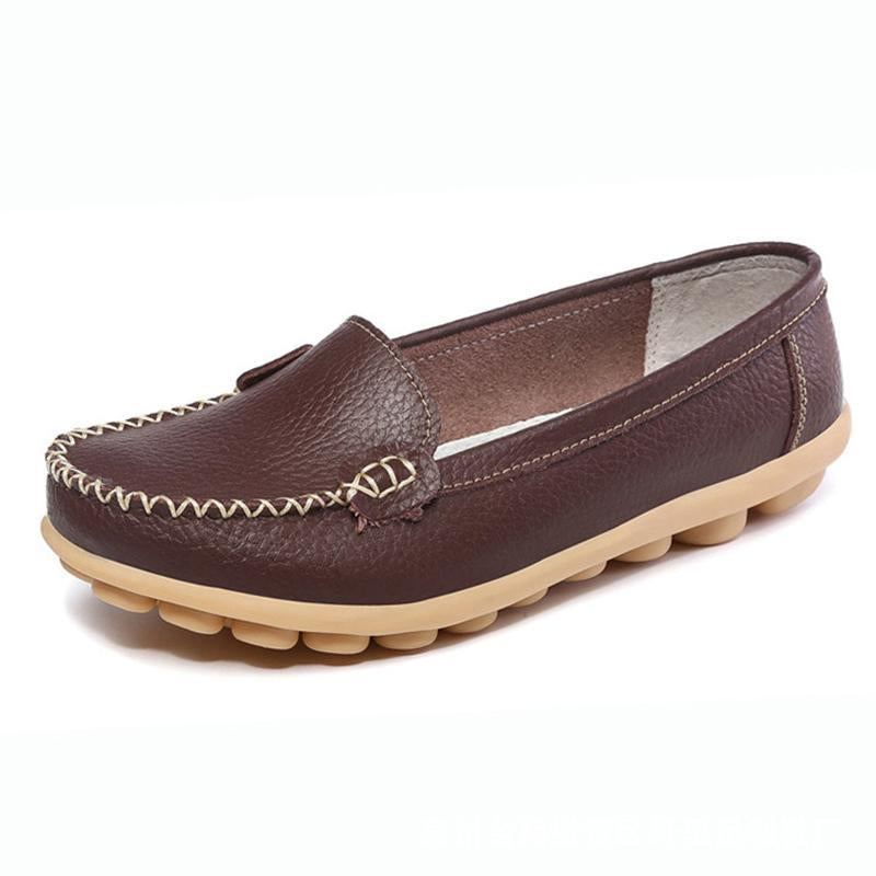 Leather Moccasins Loafers for Women Comfort Non-slip Driving Shoes - GetComfyShoes