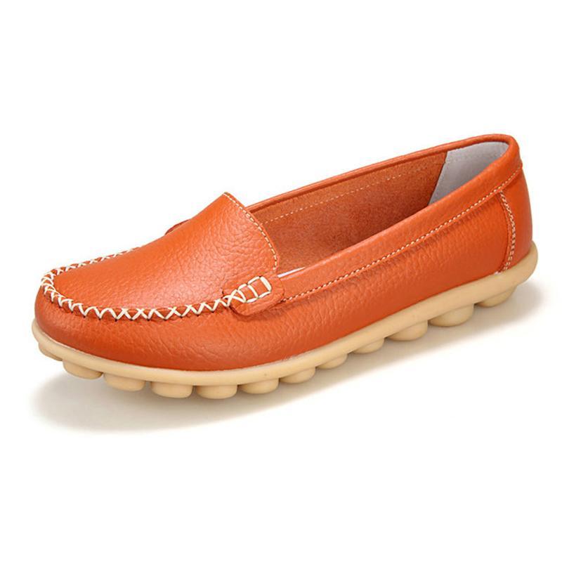 Leather Moccasins Loafers for Women Comfort Non-slip Driving Shoes - GetComfyShoes