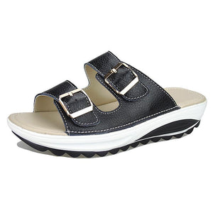 2 Strap platform slide sandals casual walking shoes