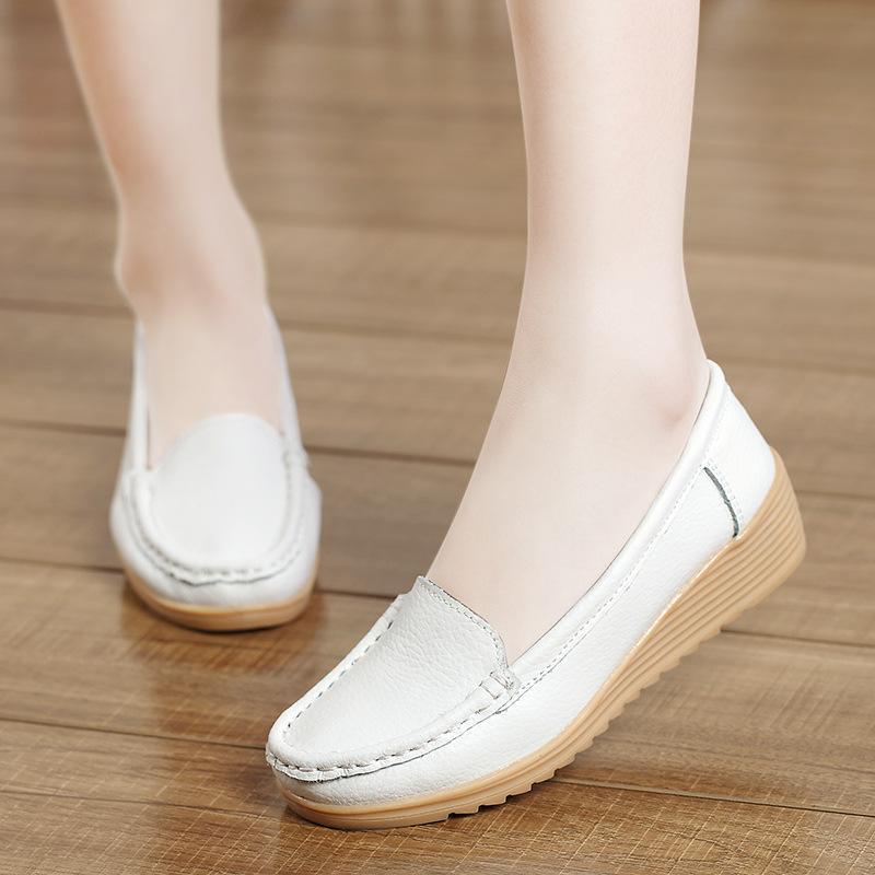 Non-slip Leather Loafers for Women Comfort Walking Spring Series Casual Shoes - GetComfyShoes