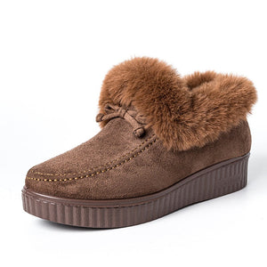 Women winter ankle short faux fur warm platform snow boots