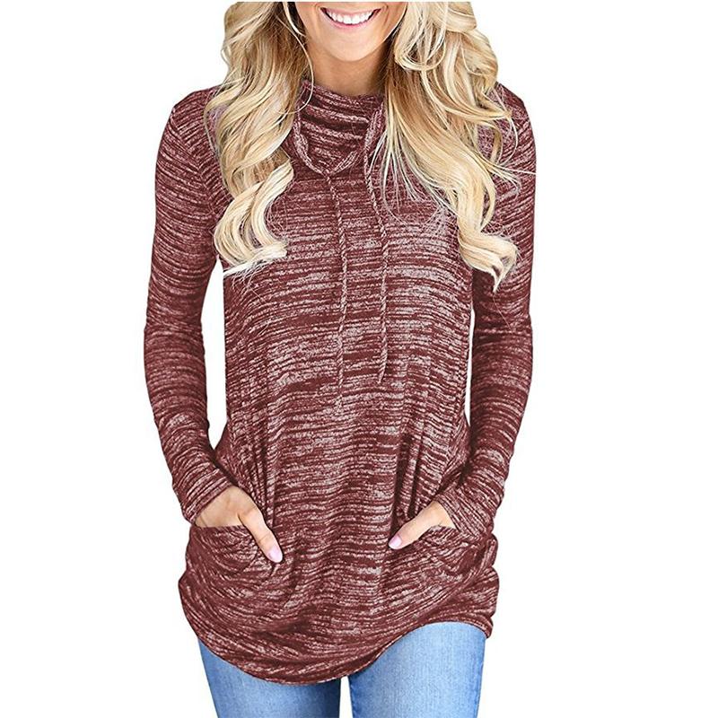 Women winter fall sport tunic long sleeve crewneck sweatshirt