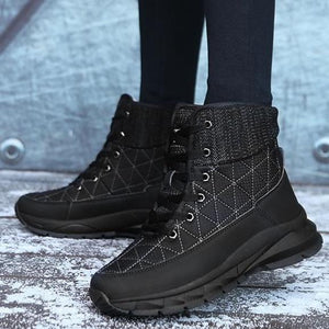 Women ankle winter thick keep warm stitching platform snow boots