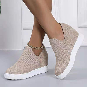 Women casual hollow breathable flat heel slip on loafers