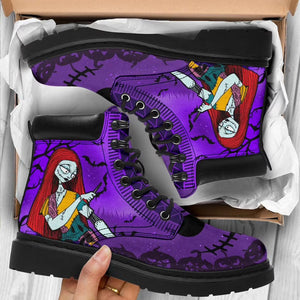 Women winter chunky platform Halloween cartoon graphic lace up snow boots