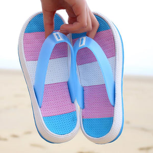 Women summer beach antiskid comfy thick flat sole flip flop