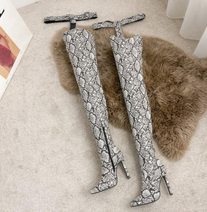 Women prom sexy stiletto high heel thigh high boots