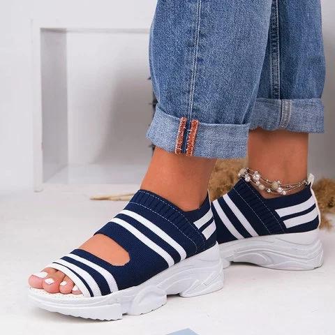 2019 Stylish Hollow Out Peep Toe Chunky Comfy Sandals