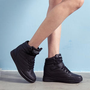 Women pure color lace up breathable platform sneakers