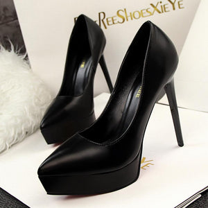 Women pointed toe stiletto high heel platform heels