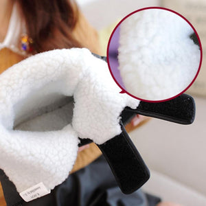 Hook Loop Waterproof Antiskid Fur Lining Snow Boots For Women - GetComfyShoes