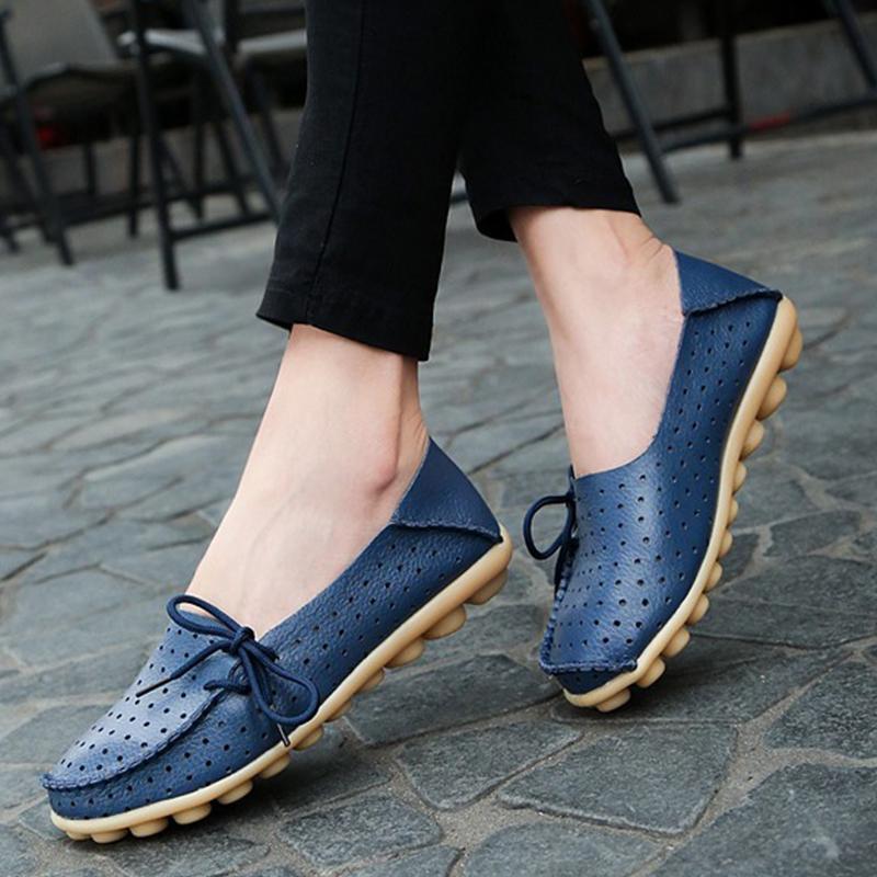 20 Colors Hollow out Breathable Loafers for Women - GetComfyShoes