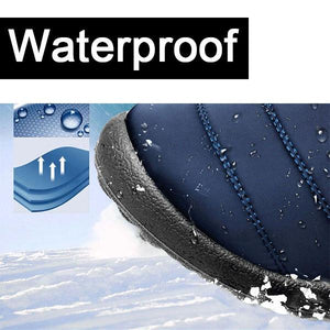 Big Size Unisex Waterproof Fur Lining Snow Boots - GetComfyShoes