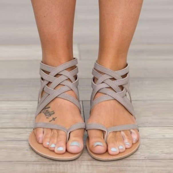 Roman Large Size Clip Toe Sandals