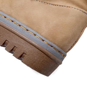 Mid Calf Boots Buckle Fur Lining Flat Snow Boots For Women - GetComfyShoes