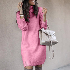 Women knit long sleeve dressy pullover turtleneck sweater