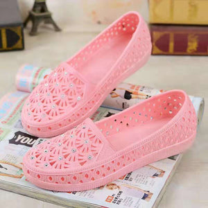 Women summer closed toe hollow slip on nurse flat sandals