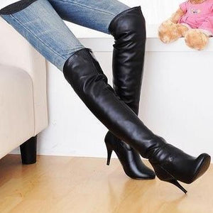 Women stiletto high heel pointed toe knight knee high boots