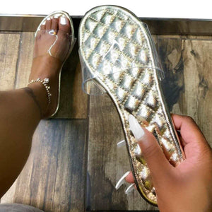 Women clear one strap slides summer slippers