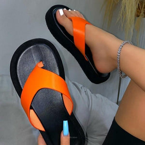 Women summer casual thick sole flip flops