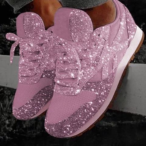 Women's glitter sneakers rhinestone shiny tennis shoes