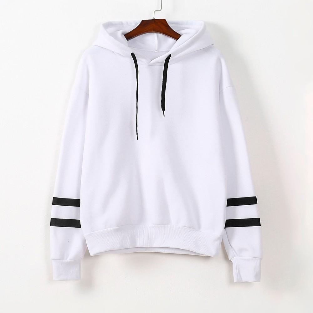 Drawstring Hooded Striped Sweatshirt - GetComfyShoes