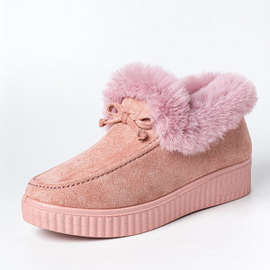 Women winter ankle short faux fur warm platform snow boots