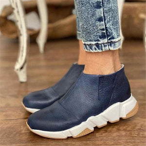 Women fashion thick sole side zipper ankle boots