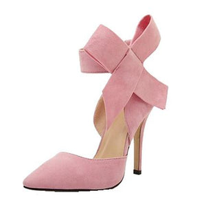 Women pointed toe bow stiletto high heels